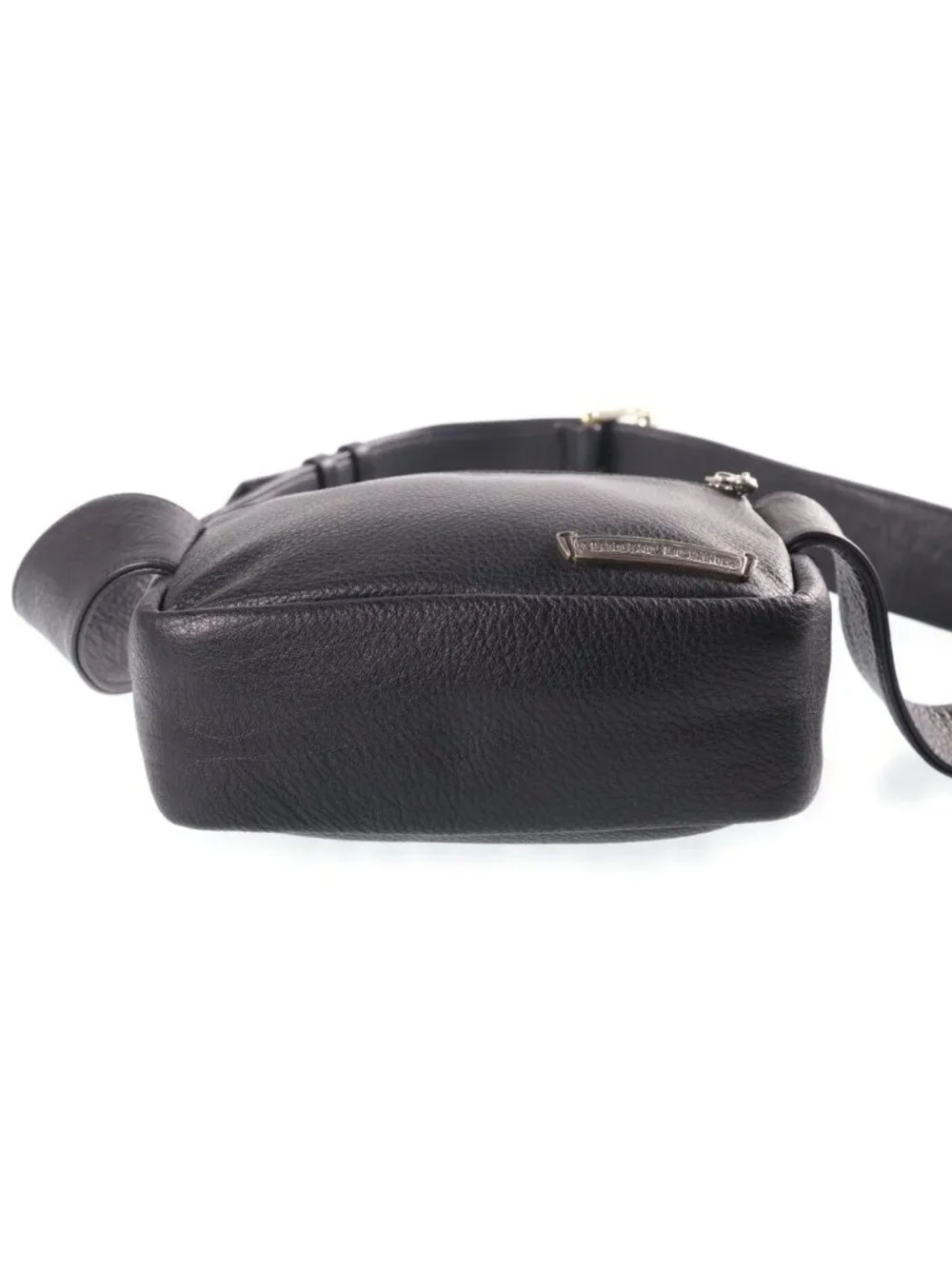Chrome Hearts Strap on Leather Shoulder Bag Black